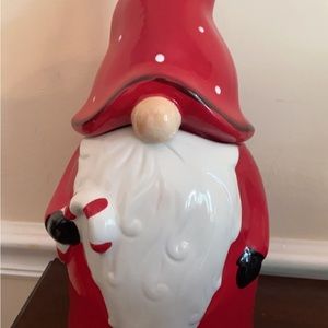Christmas gnome cookie jar